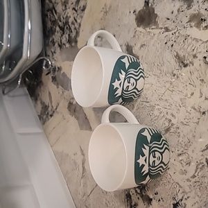 Set of 2 ☕️Starbucks Short White Ceramic Coffee Mug